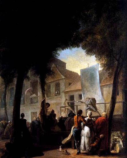 Gabriel Jacques de Saint-Aubin A Street Show in Paris oil painting image